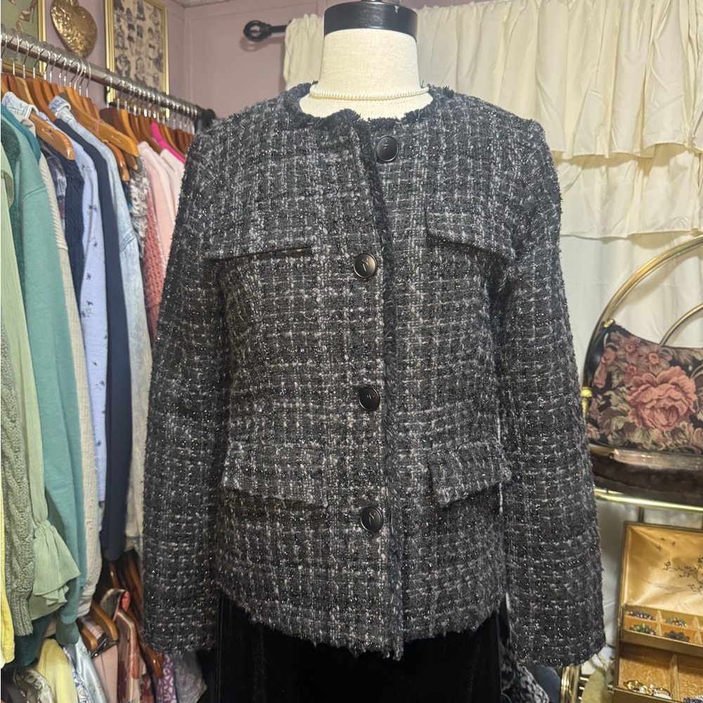 Simply Vera Vera Wang Charcoal Tweed Blazer